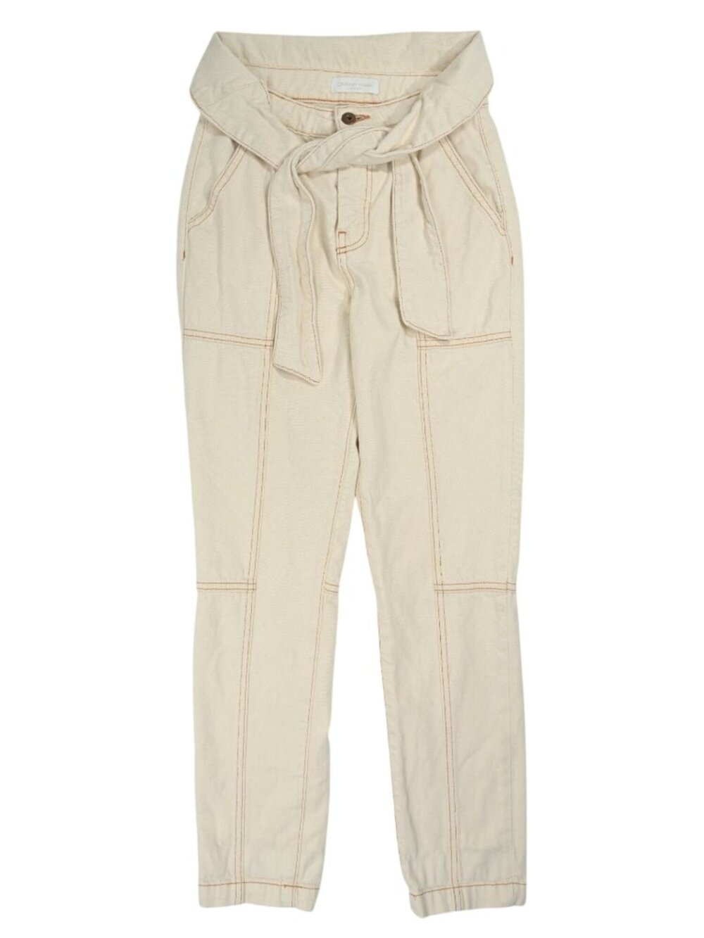 Jonathan Simkhai Standard Henley Tie Waist Straight Jean in Natural